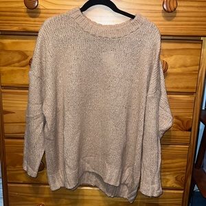 Aerie Tan/Brown Cozy Knit Sweater